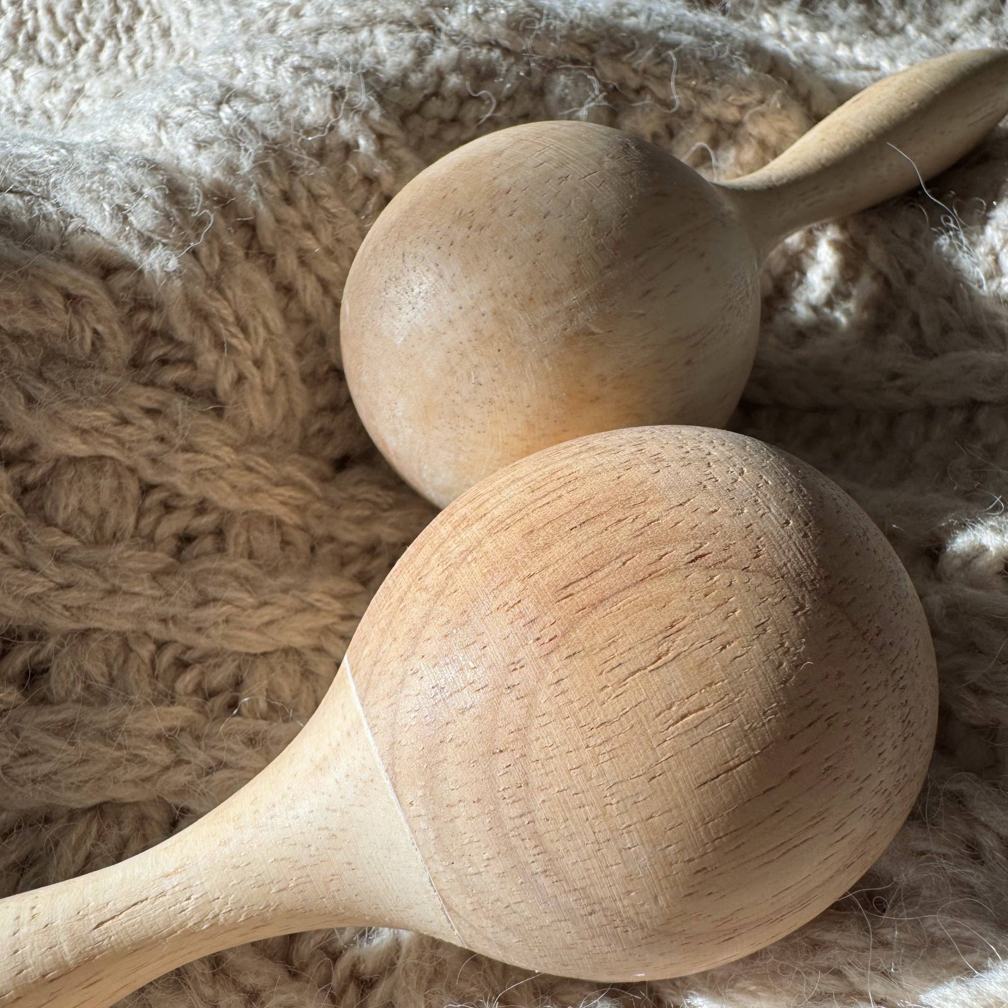 Handmade Oak Wooden Maracas 3yrs+