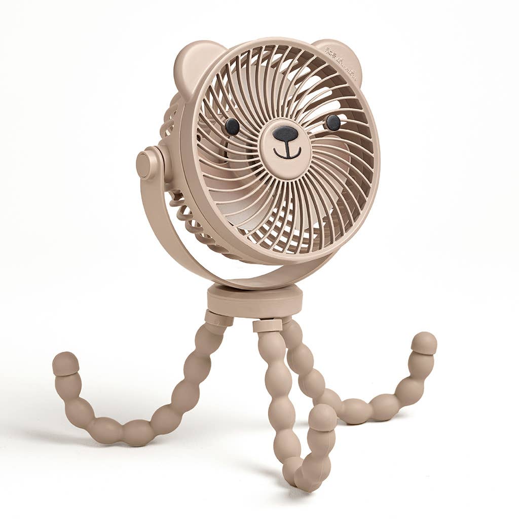Beige lion-shaped fan on a white background