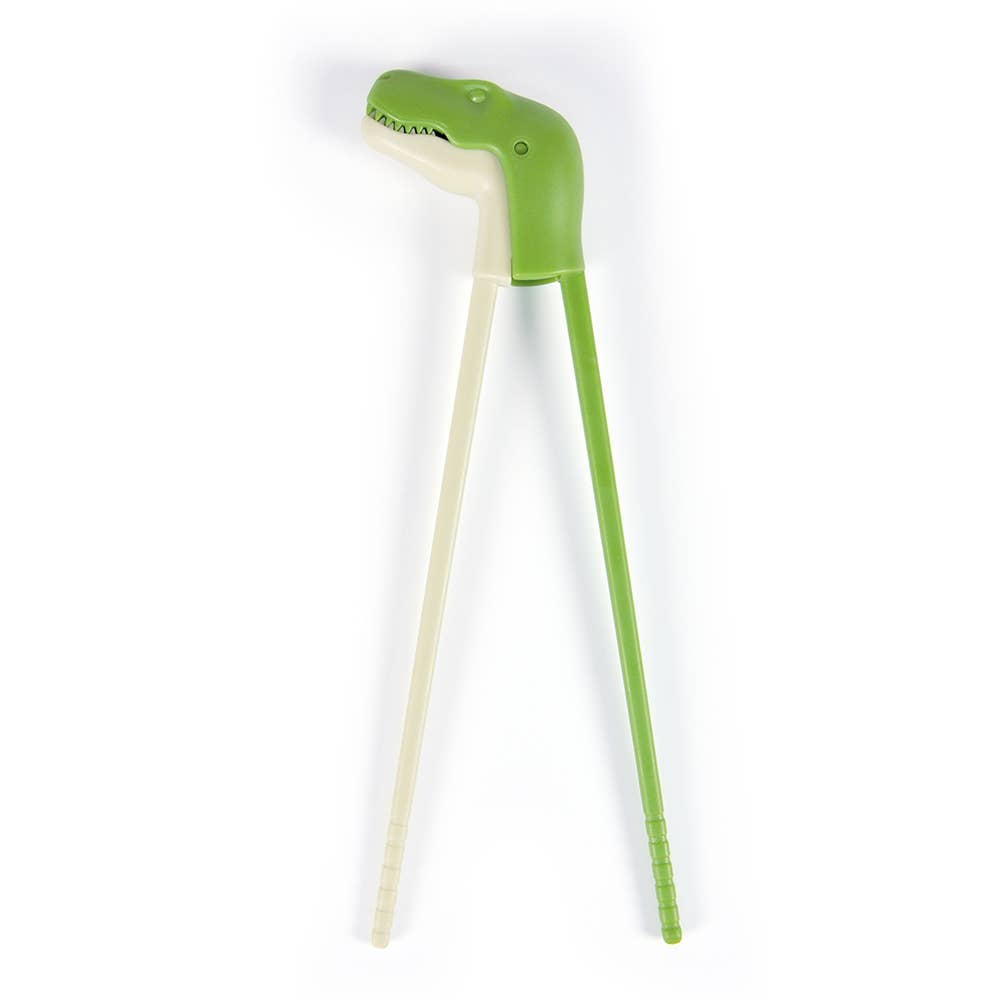 Green kitchen tool with a handle on a white background