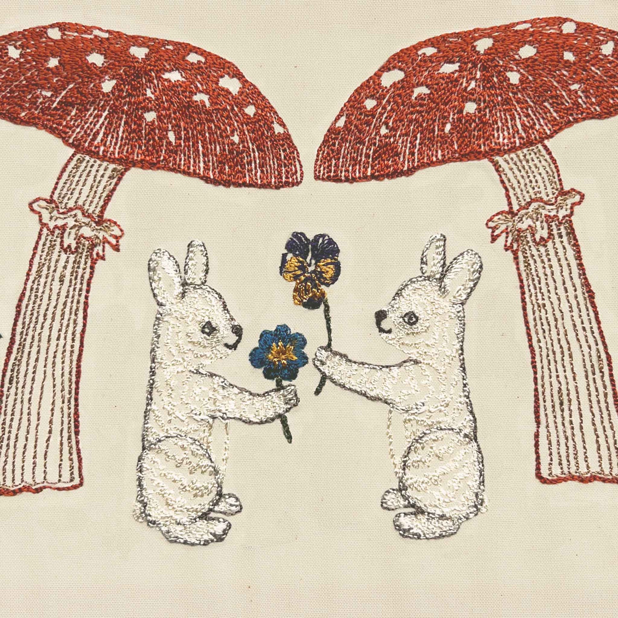 Mushroom Bunny Friends Card