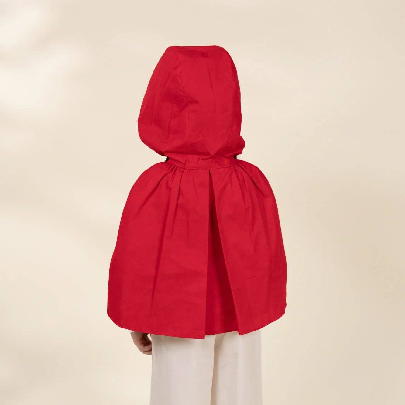 Role Play Dress-Up Red Cotton Twill Cape with Bow