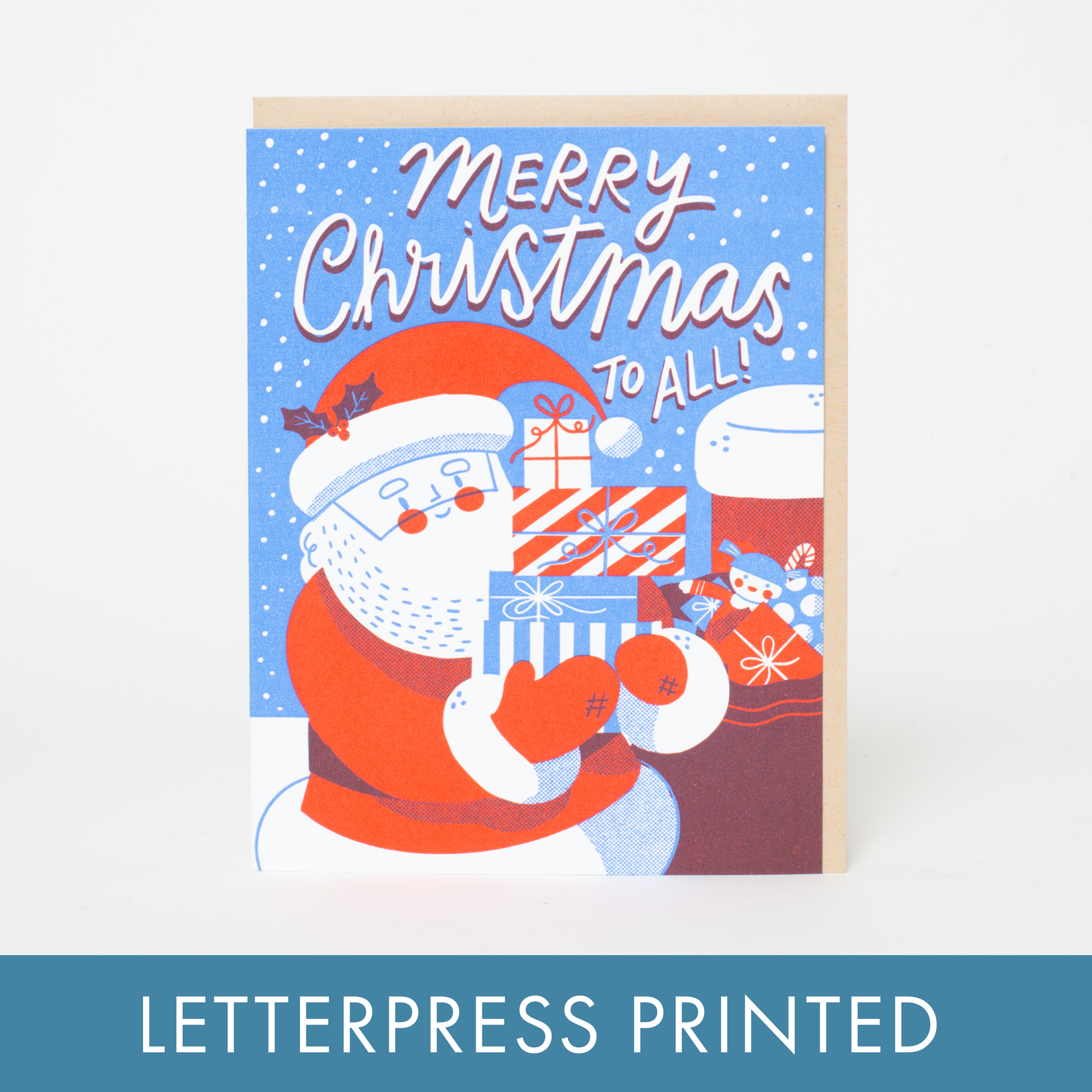 Santa Merry Christmas Letterpress Greeting Card by Hello! Lucky