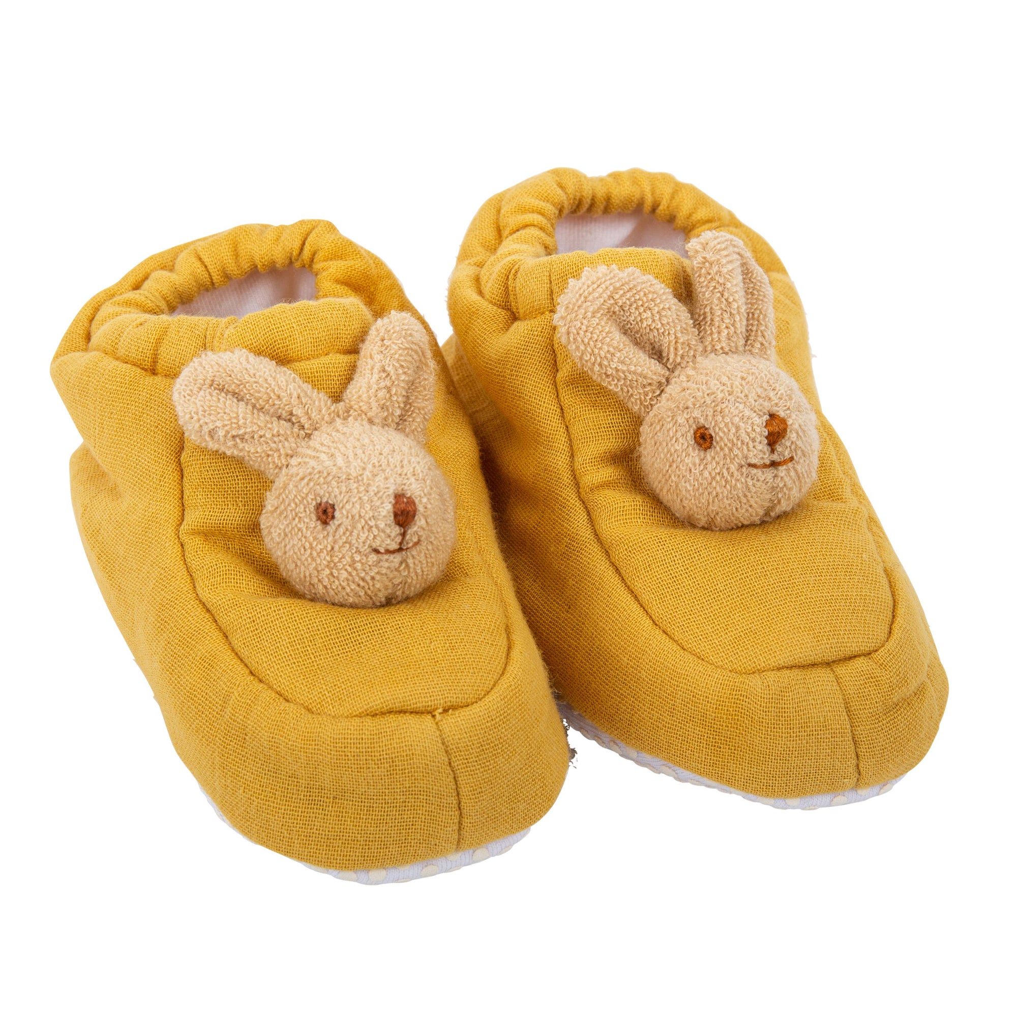 Organic Cotton Rabbit Slippers Curry