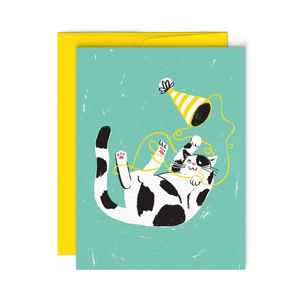 Tangled birthday cat card