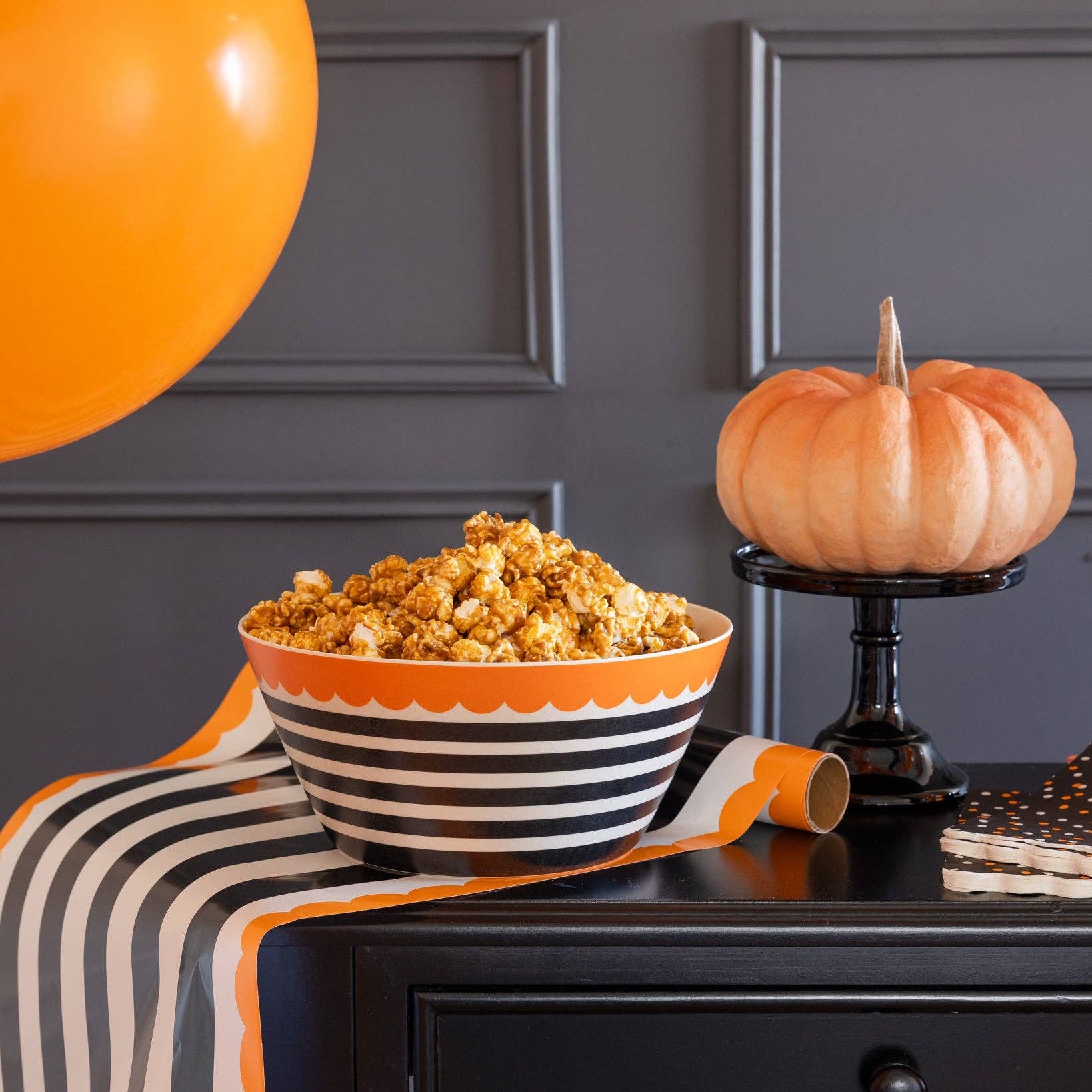 Striped Halloween Bamboo Bowl