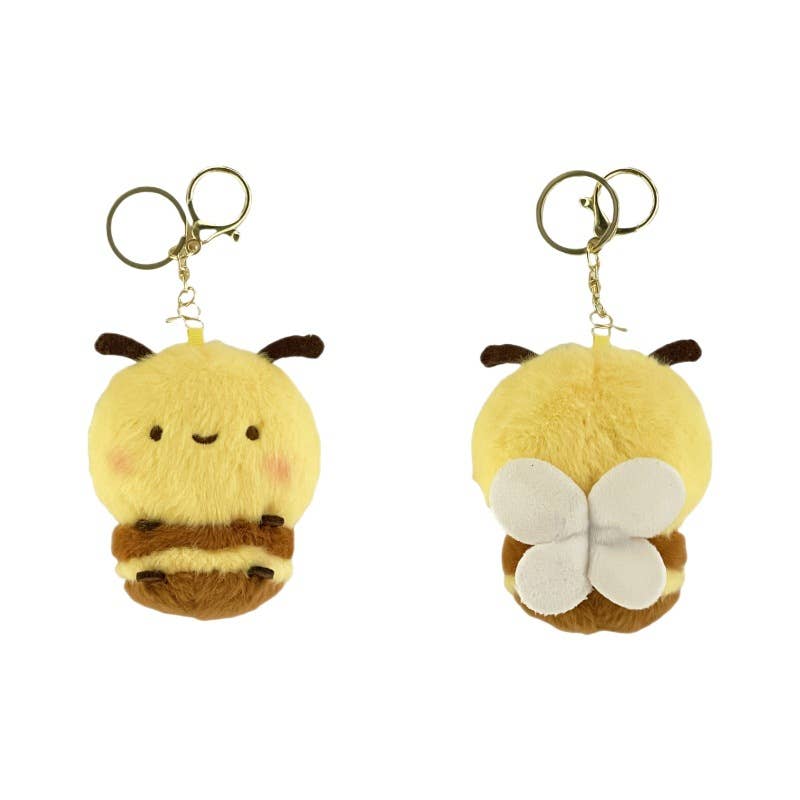 Cute little bee plush toy keychain charm gift