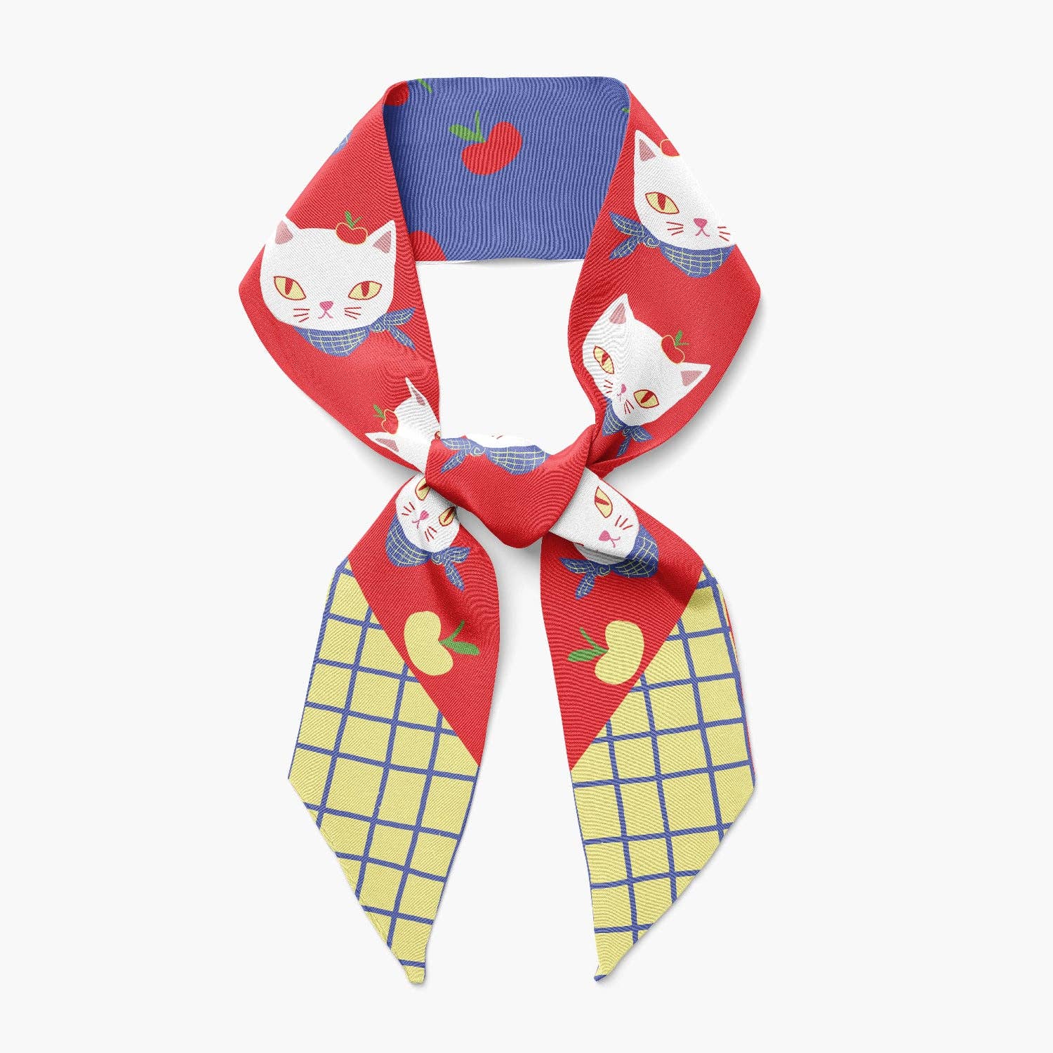 Apple Cat Twilly Ribbon Scarf