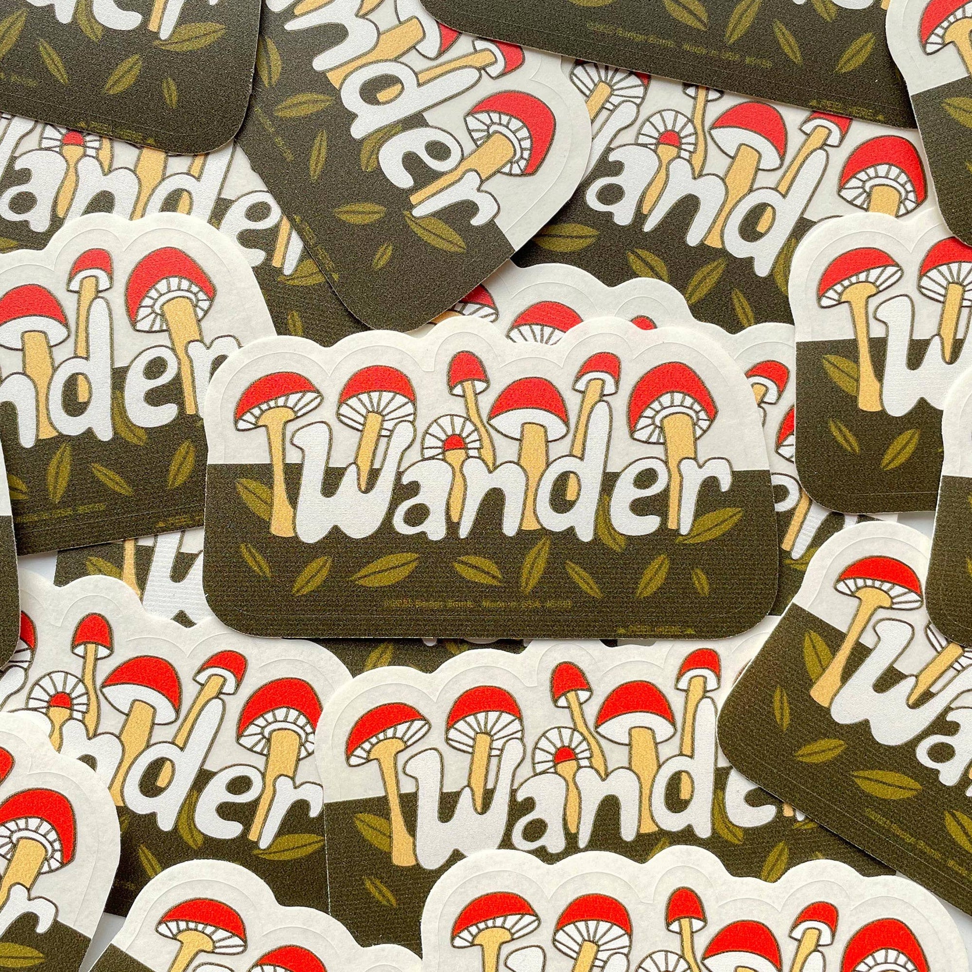 Wander Mushrooms CLEAR Sticker