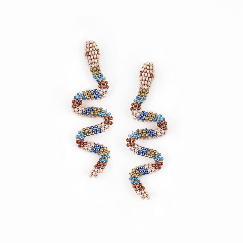 Snake Charmer Beaded Earrings