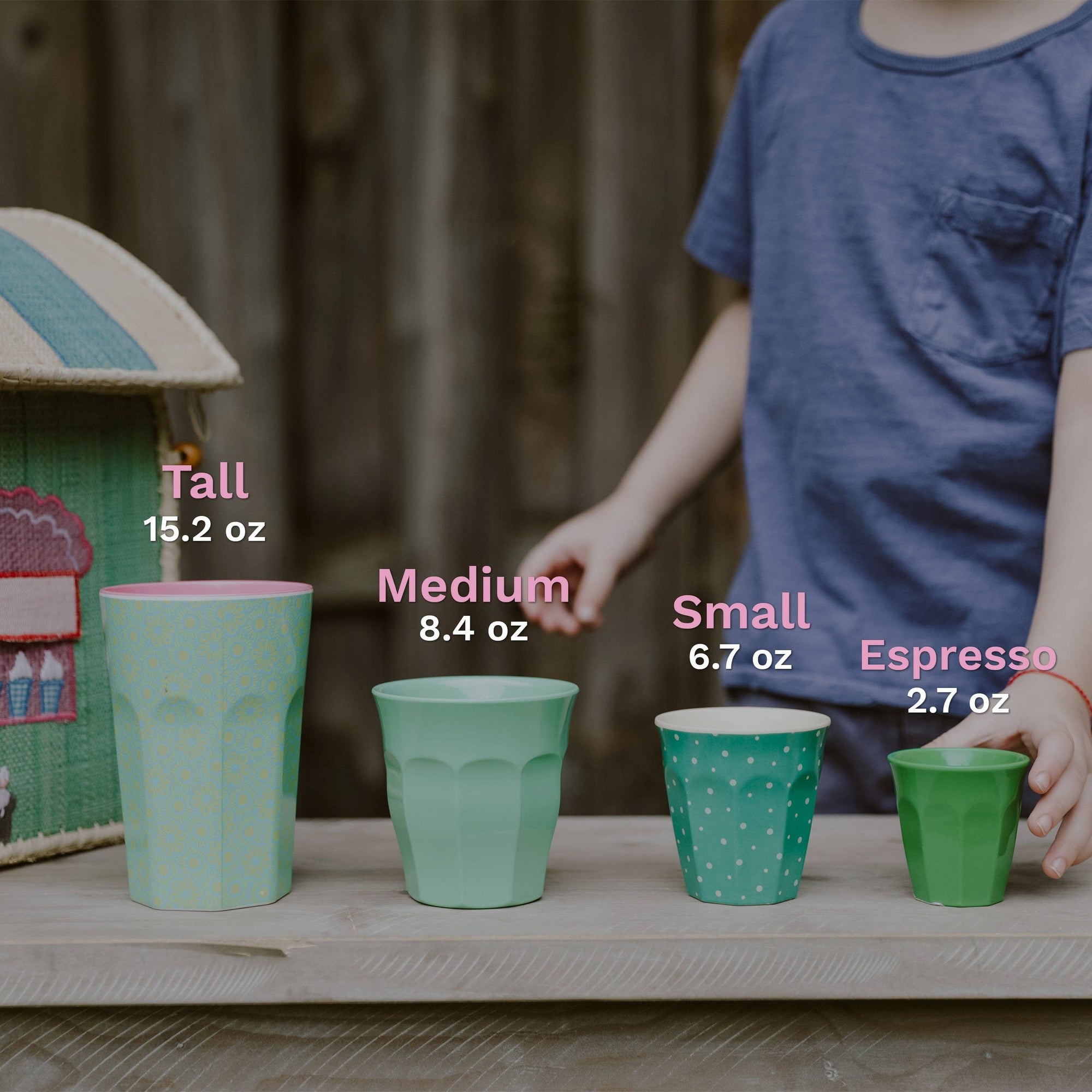 Kids Melamine Cup - Small - Fun Fair Mint Print