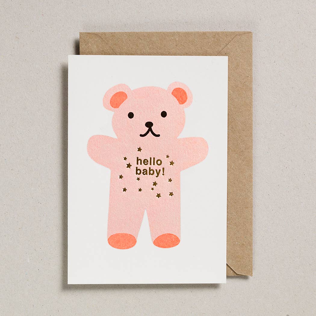 Riso Baby Card - Hello Teddy