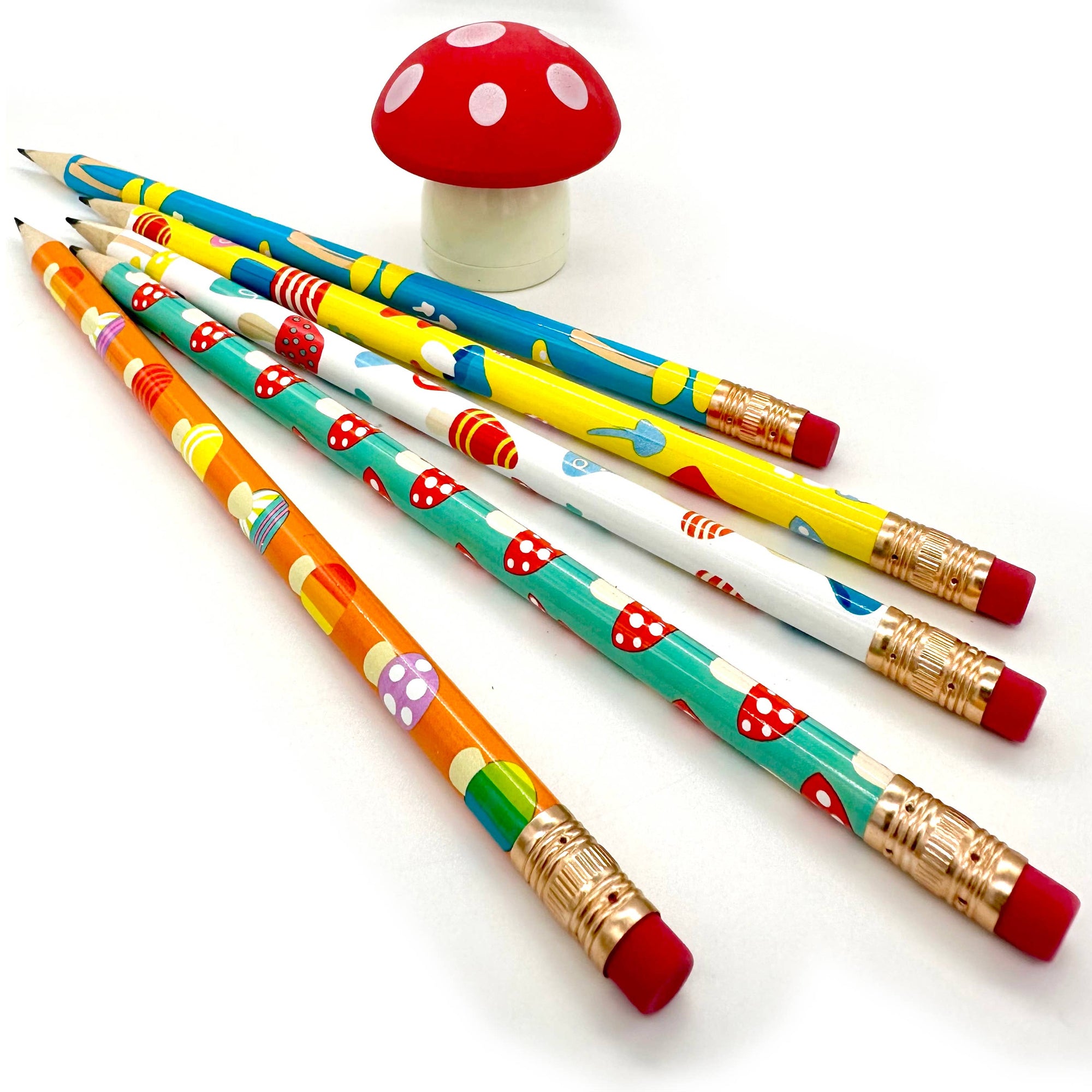 WRITER'S WORKSHOP mushroom pencils + sharpener