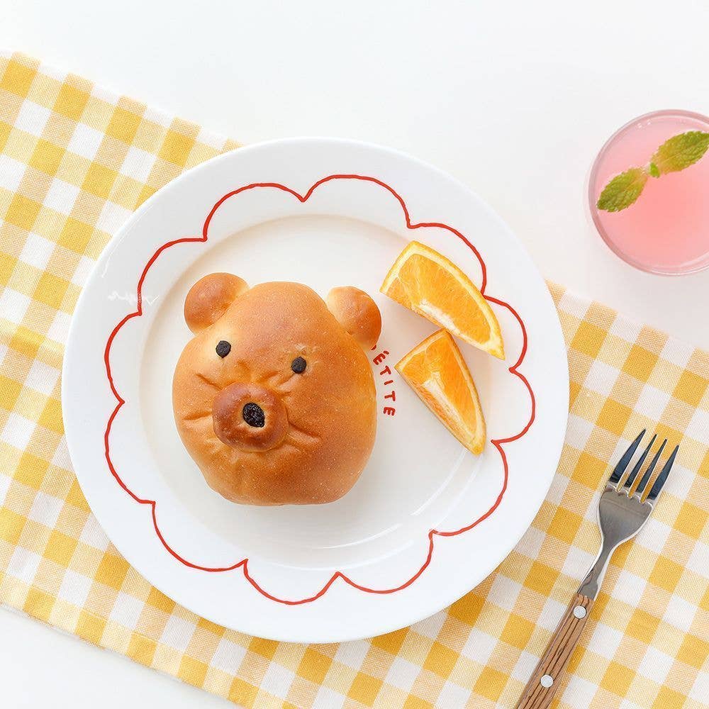 Ceramic Home Cafe Plate-Cafe Deco Dessert Plate-Bear
