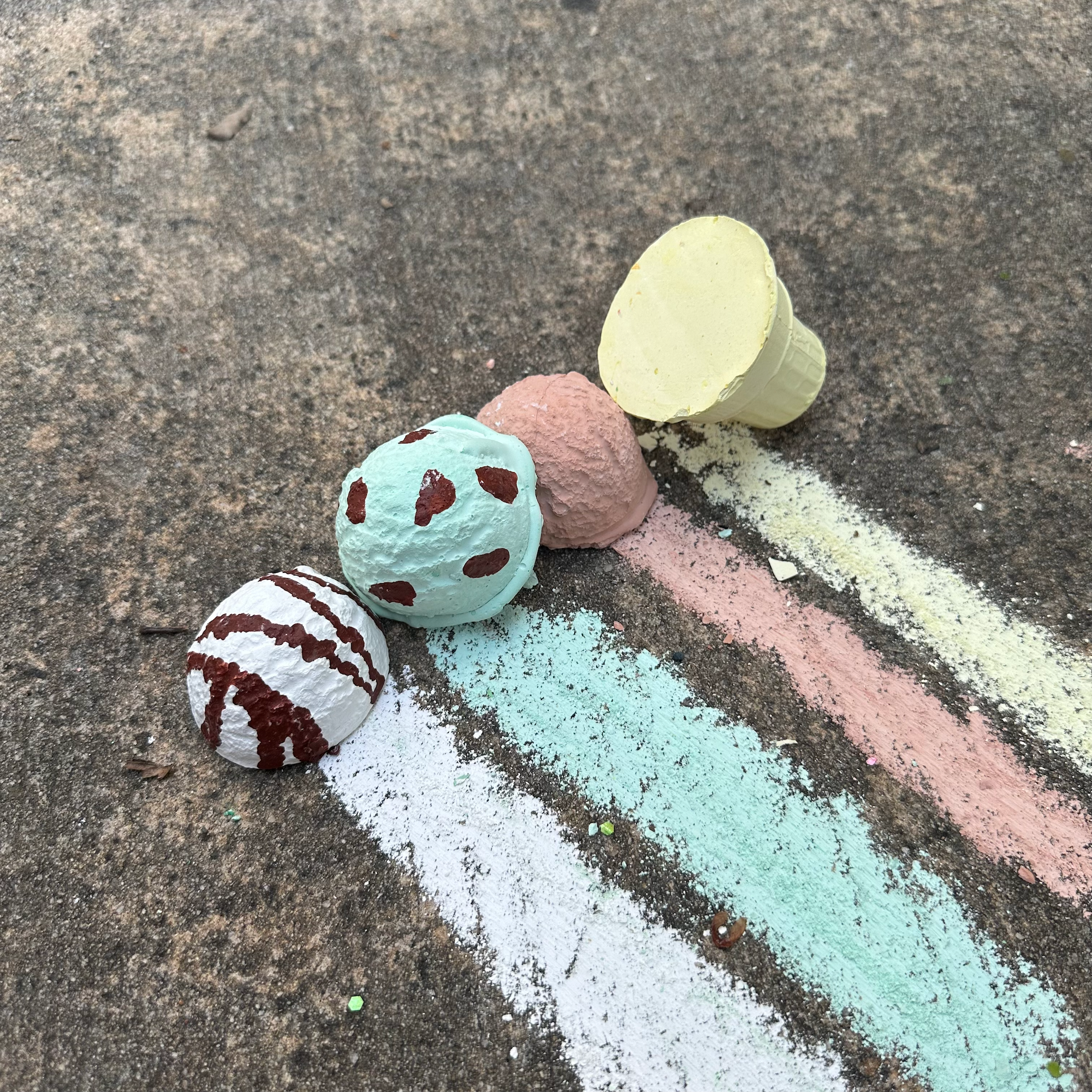 Summer Ice Cream Cones Handmade Sidewalk Chalk