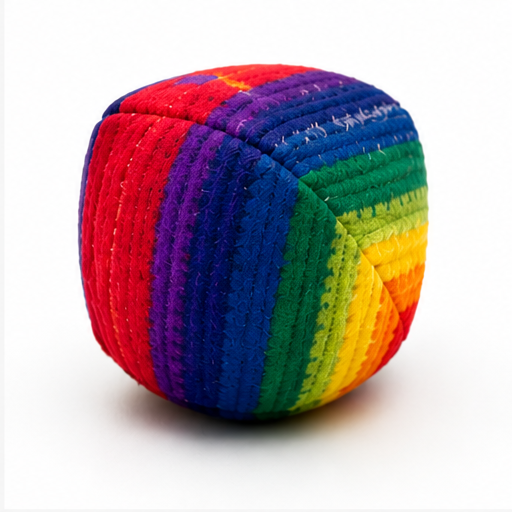Colorful striped ball on a white background