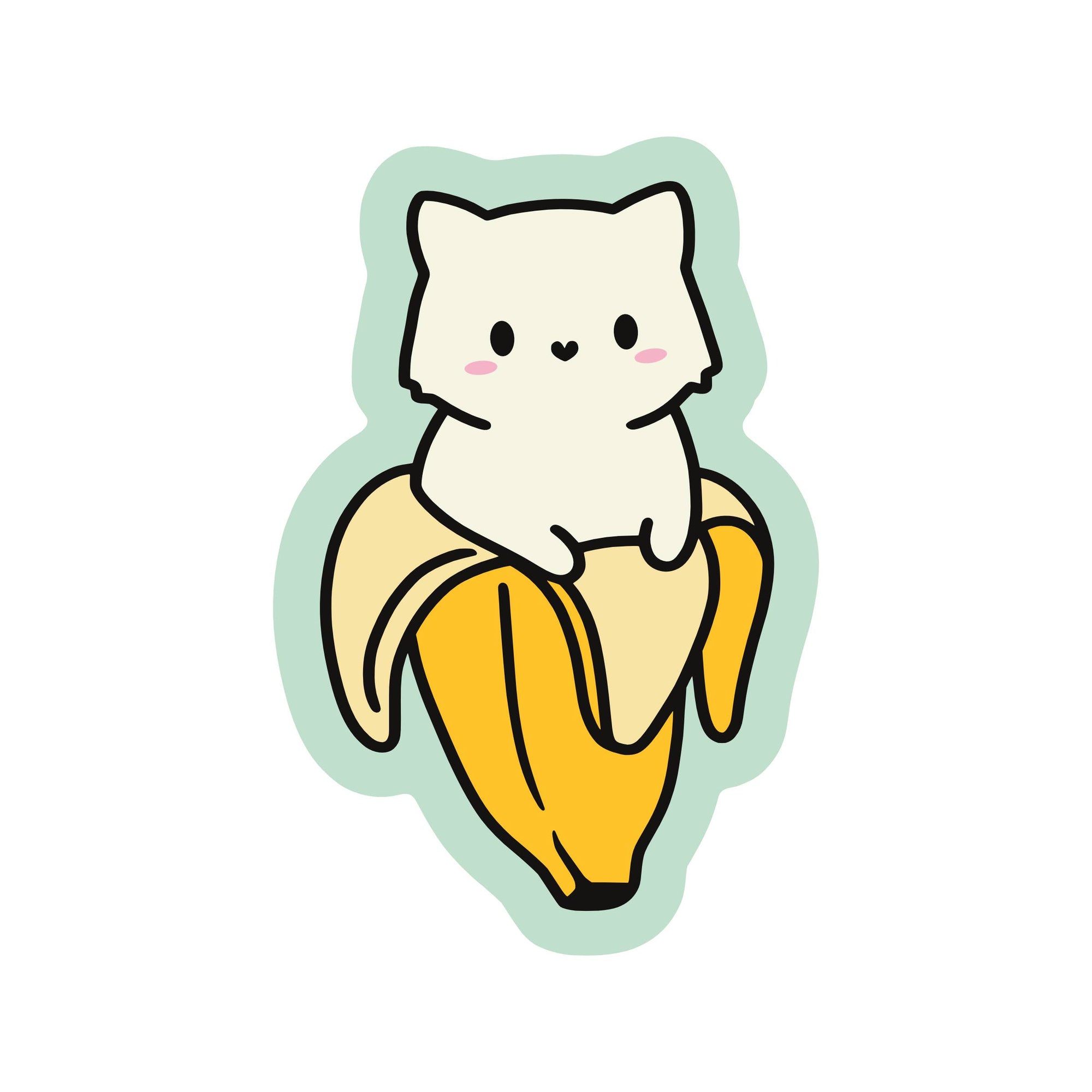Banana Kitty Vinyl Sticker