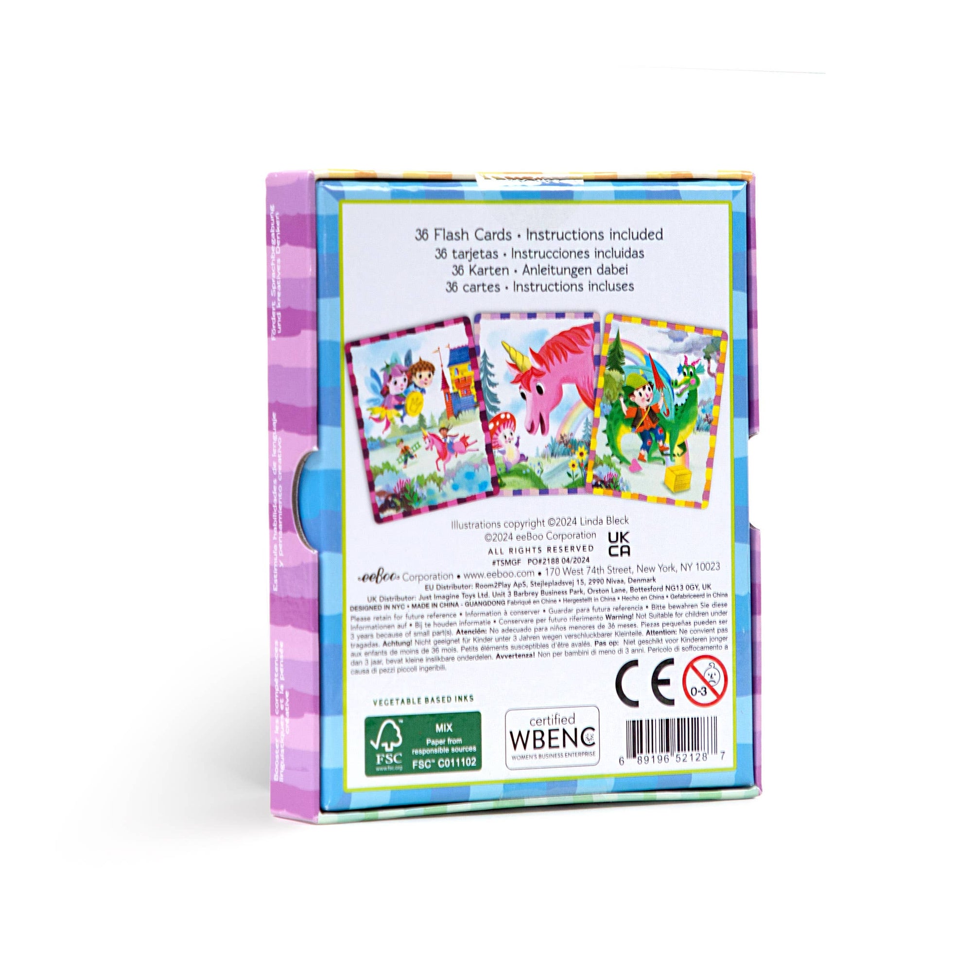 Product packaging with colorful design and text on a white background