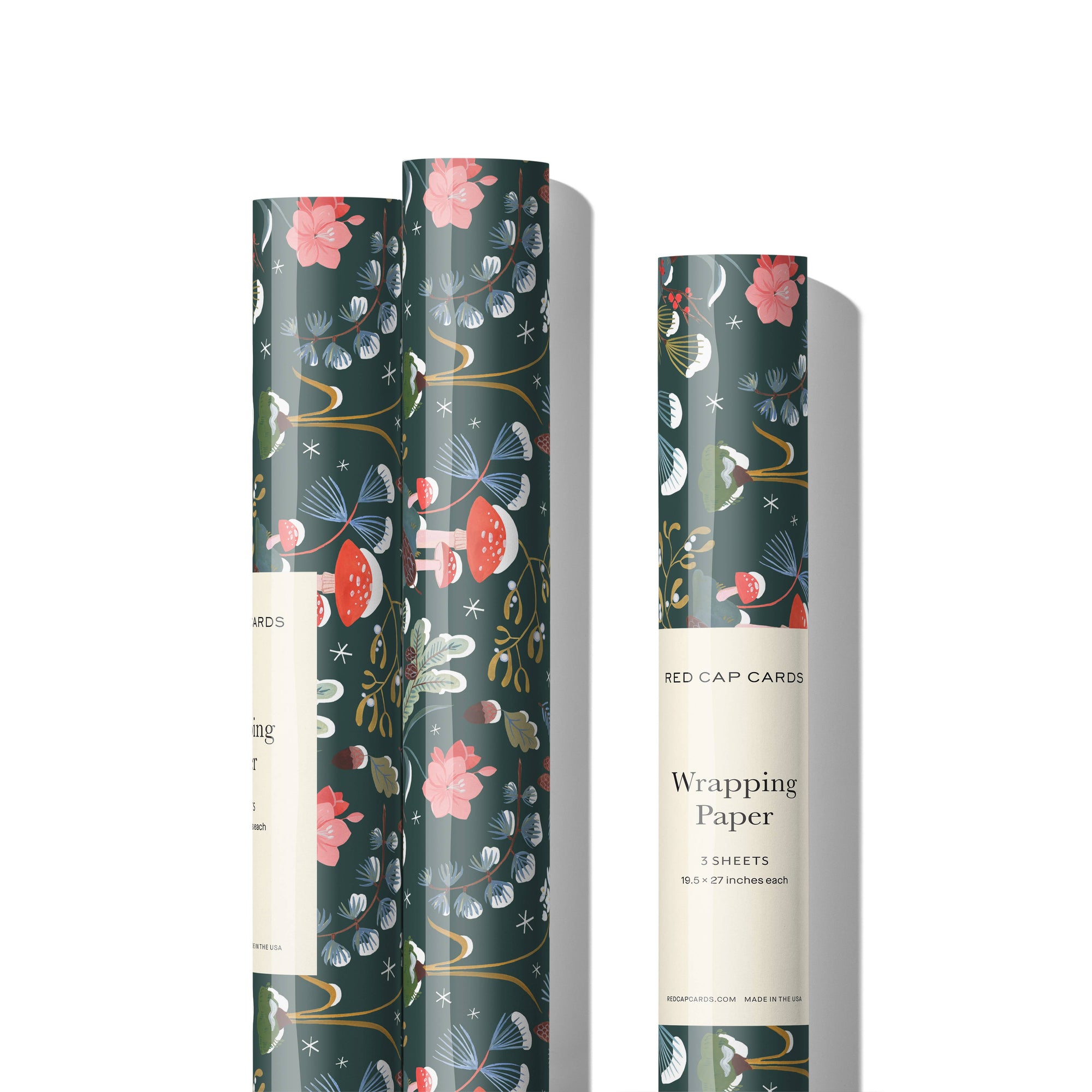 Holiday Moss holiday wrapping paper -roll of 3 sheets