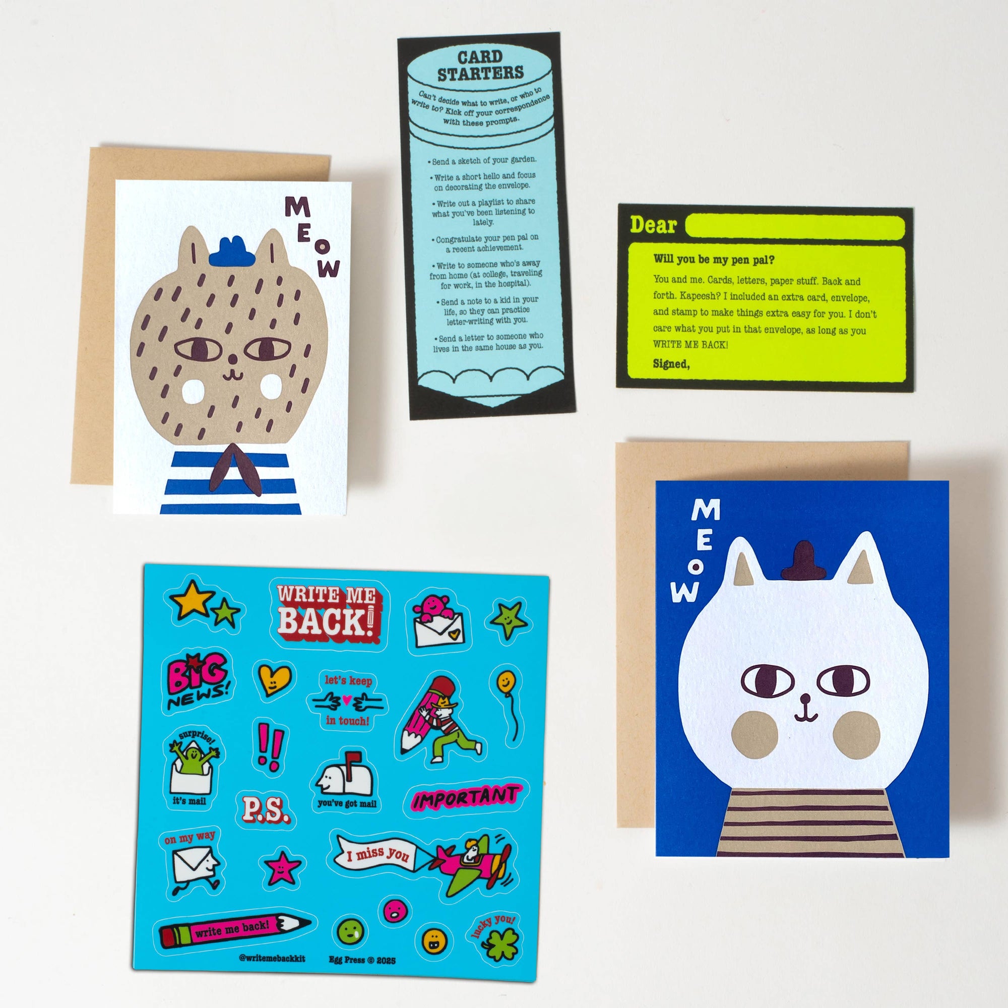 Cats Meow Letter Writing Write Me Back Pen Pal Kit -Suzy Ultman