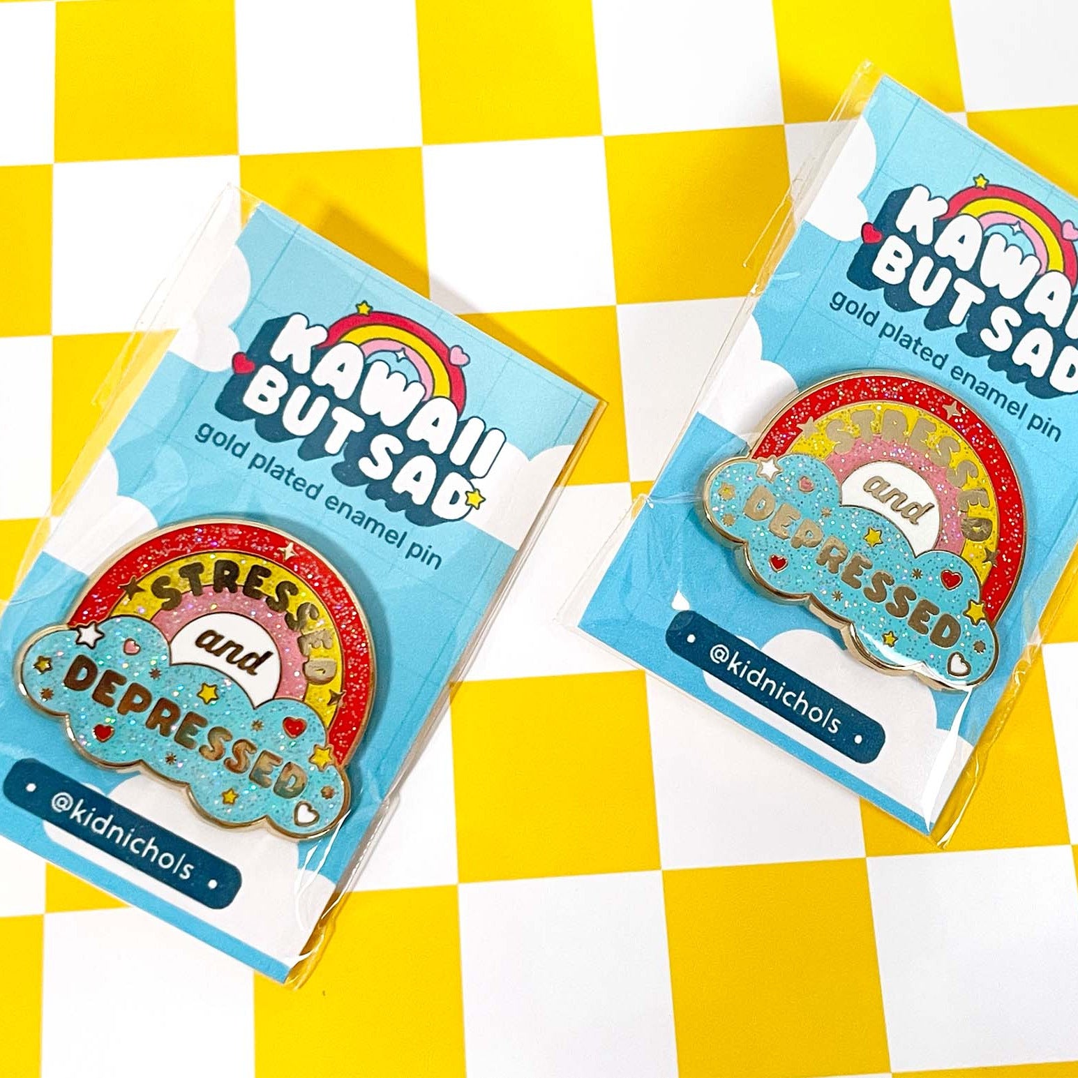 Kawaii But Sad Rainbow Enamel Pin