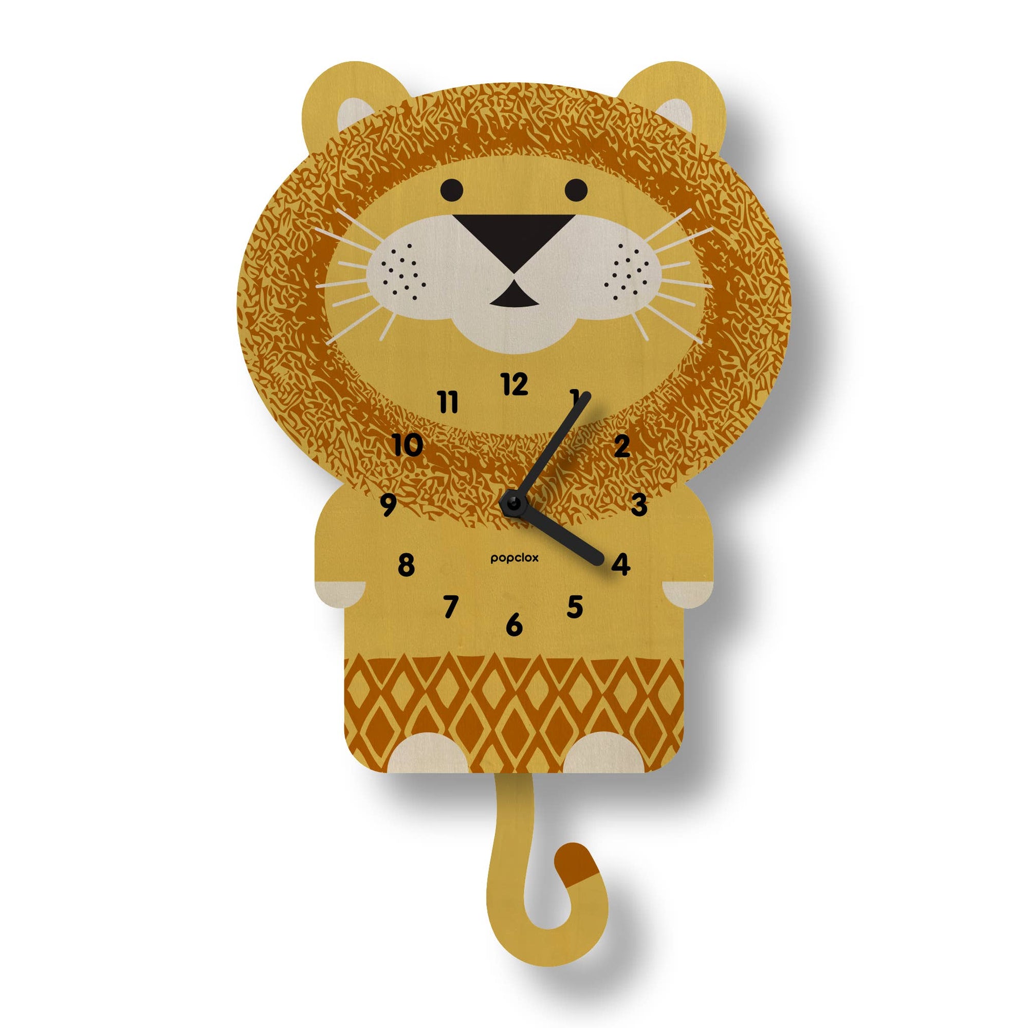 Lion Pendulum Clock - Wood