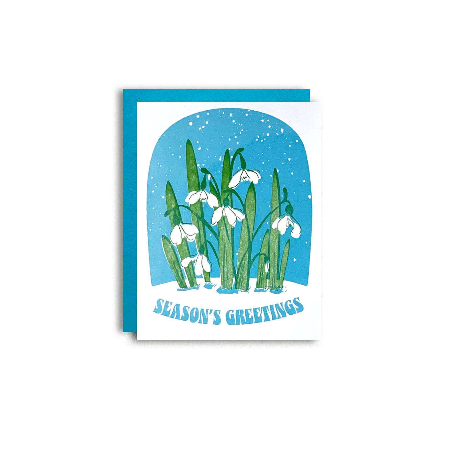 Seasons Greeting Snowdrop - Letterpress Holiday Card
