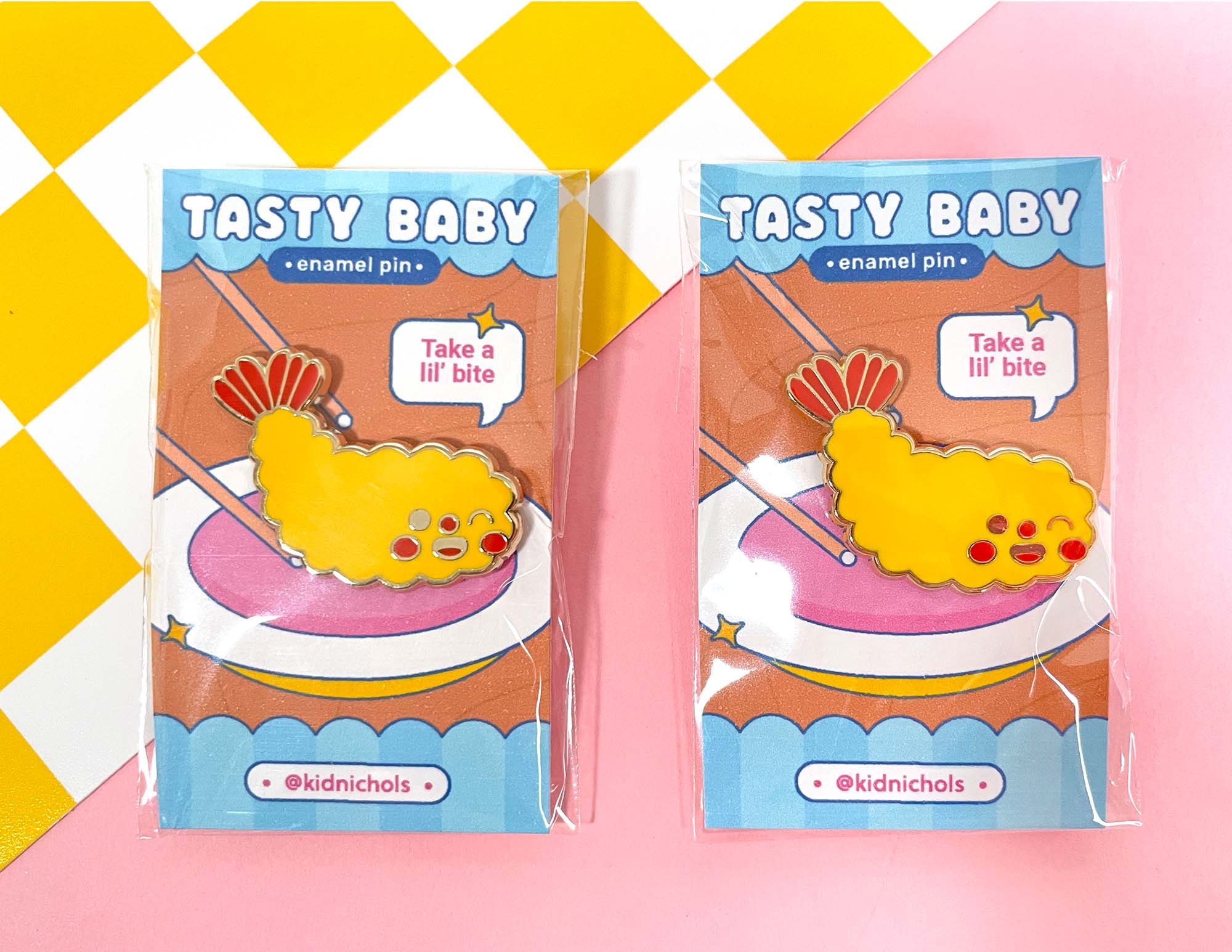 Tasty Baby Shrimp Tempura Enamel Pin