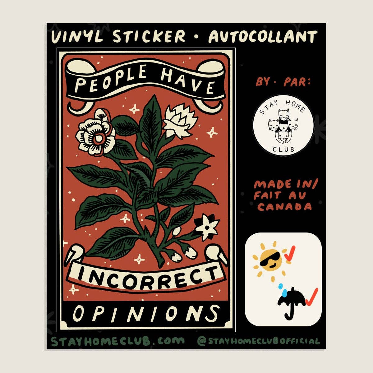 Incorrect Opinions Sticker | Waterproof Vinyl Sticker