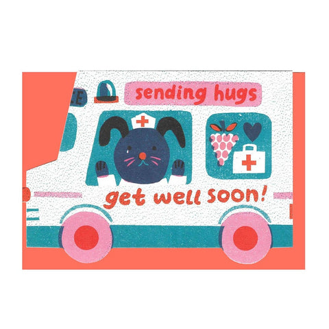 Get Well Soon Van Die Cut Card -sympathy