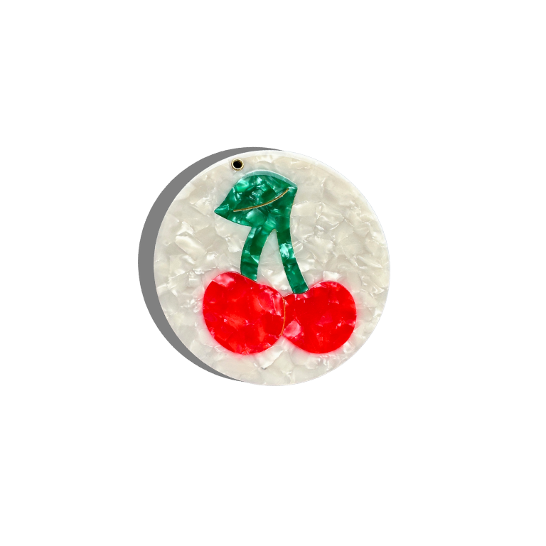 Hand-painted Cherry Compact Mirror