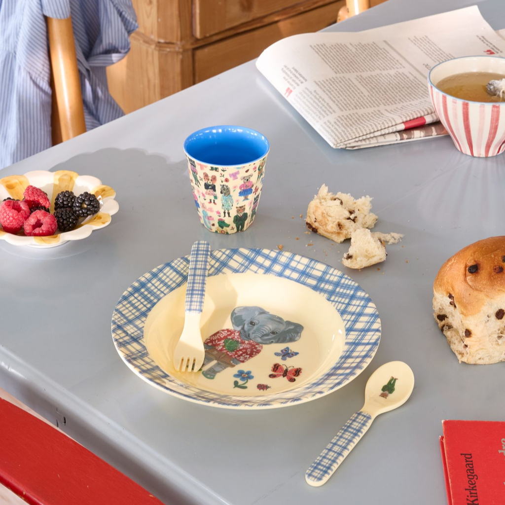 Melamine Kids Bowl | Nathalie Lété Blue Print - 8.4oz