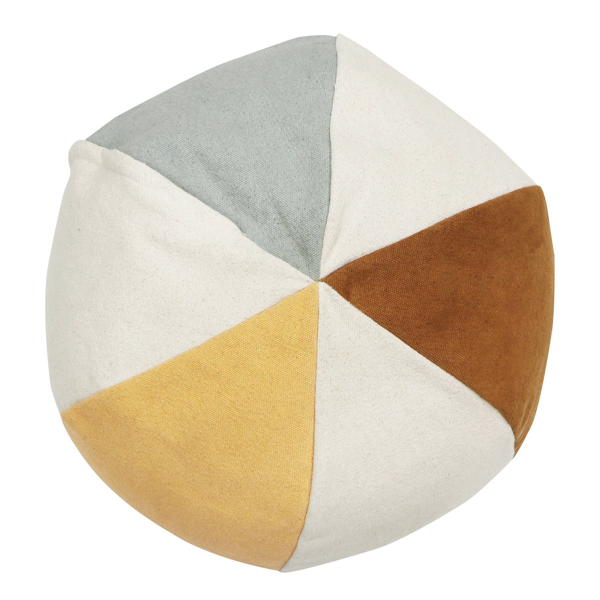 Pouffe Natural & Vintage Blue Beach Ball Shaped