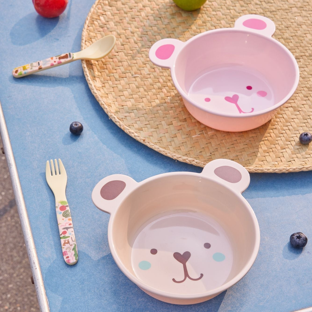 Melamine Kids Bowl | Pink Bear Print