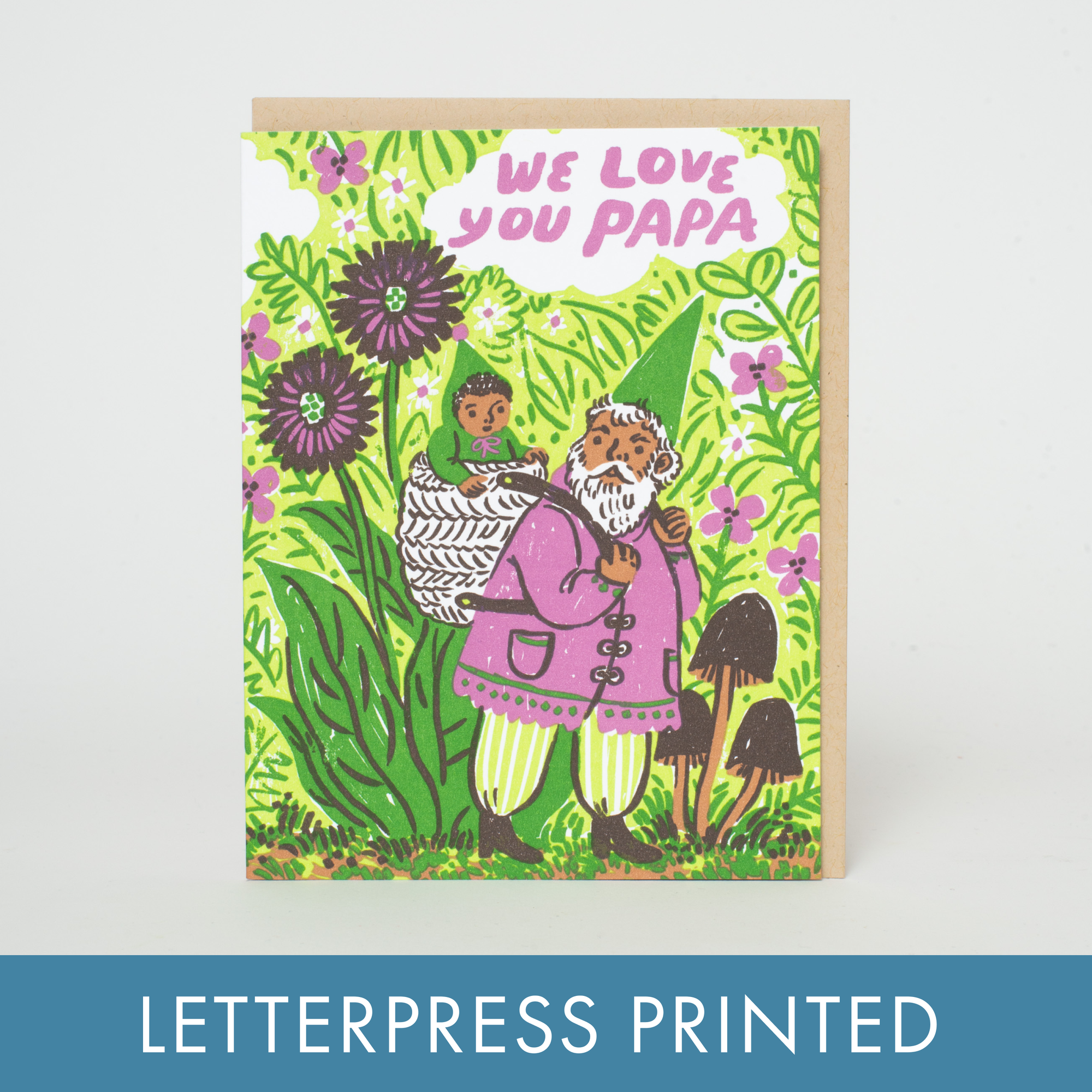 Gnome Father's Day Letterpress Card - Phoebe Wahl