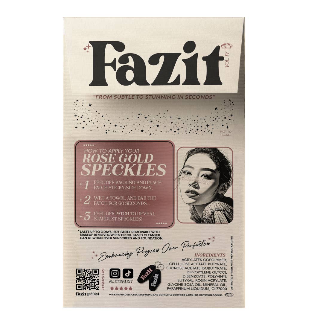 Fazit product packaging with text and a QR code on a beige background