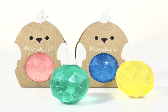 Pink Glitter Bird Bouncing Ball -42mm