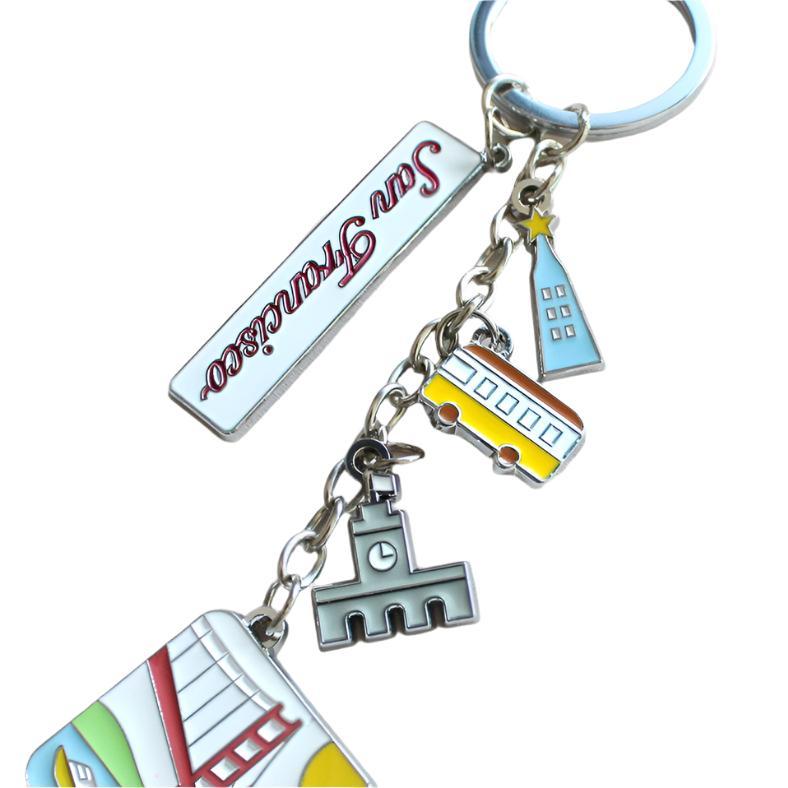 San Francisco Silver Keychains