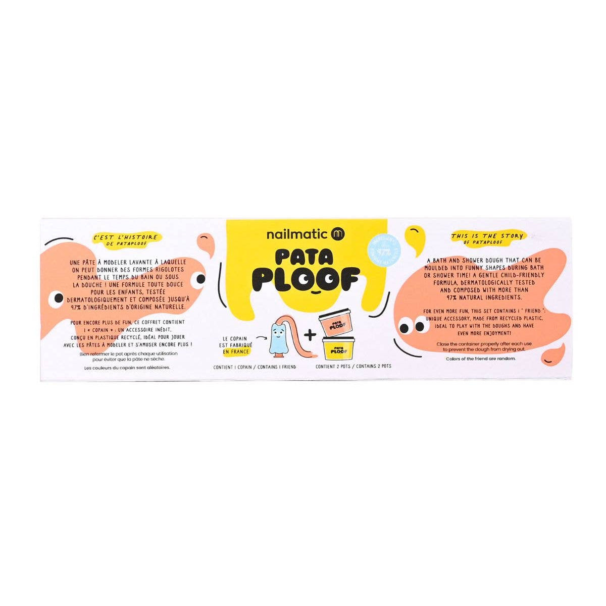 Soap Dough Cleansing Modeling Clay Pataploof Set of 2 Yellow & Orange Plus Ploofy Friend