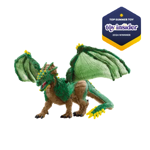 Green dragon toy with 'Top Summer Toy 2024 Winner' badge from The Toy Insider on a white background