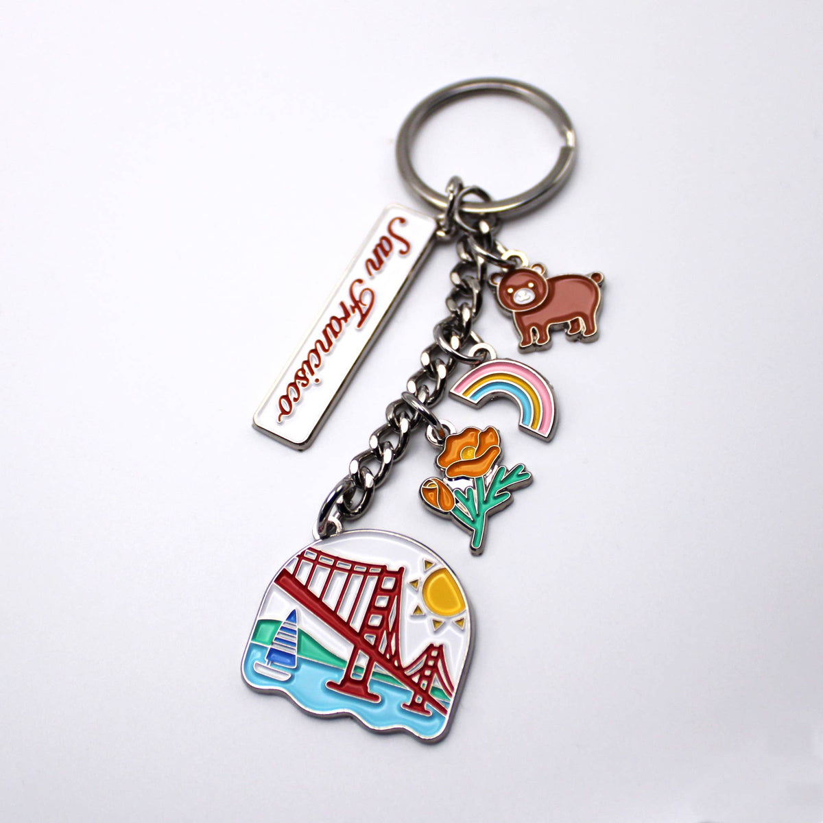 San Francisco Silver Keychains