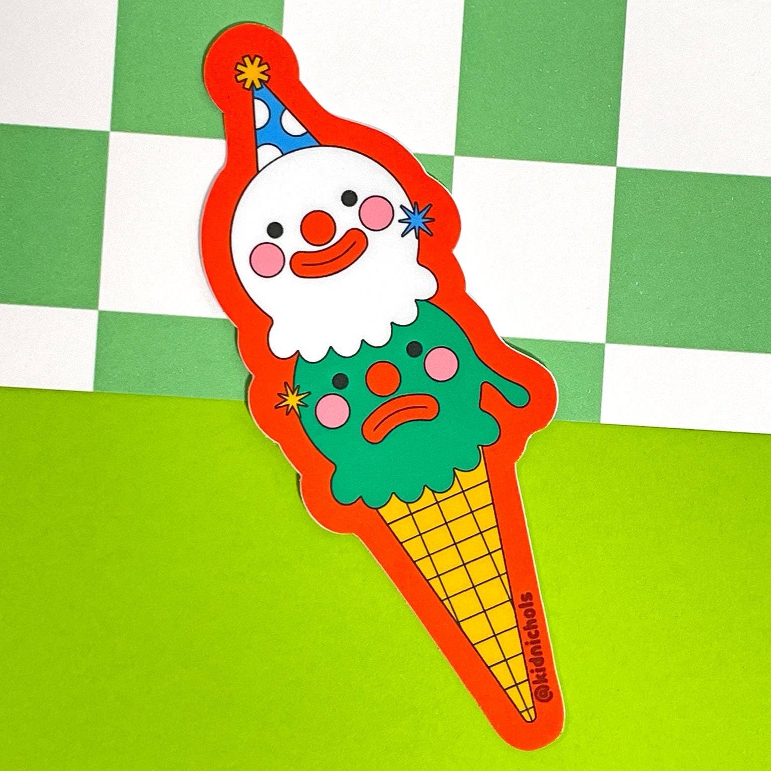 Happy Sad Ice Cream Sticker