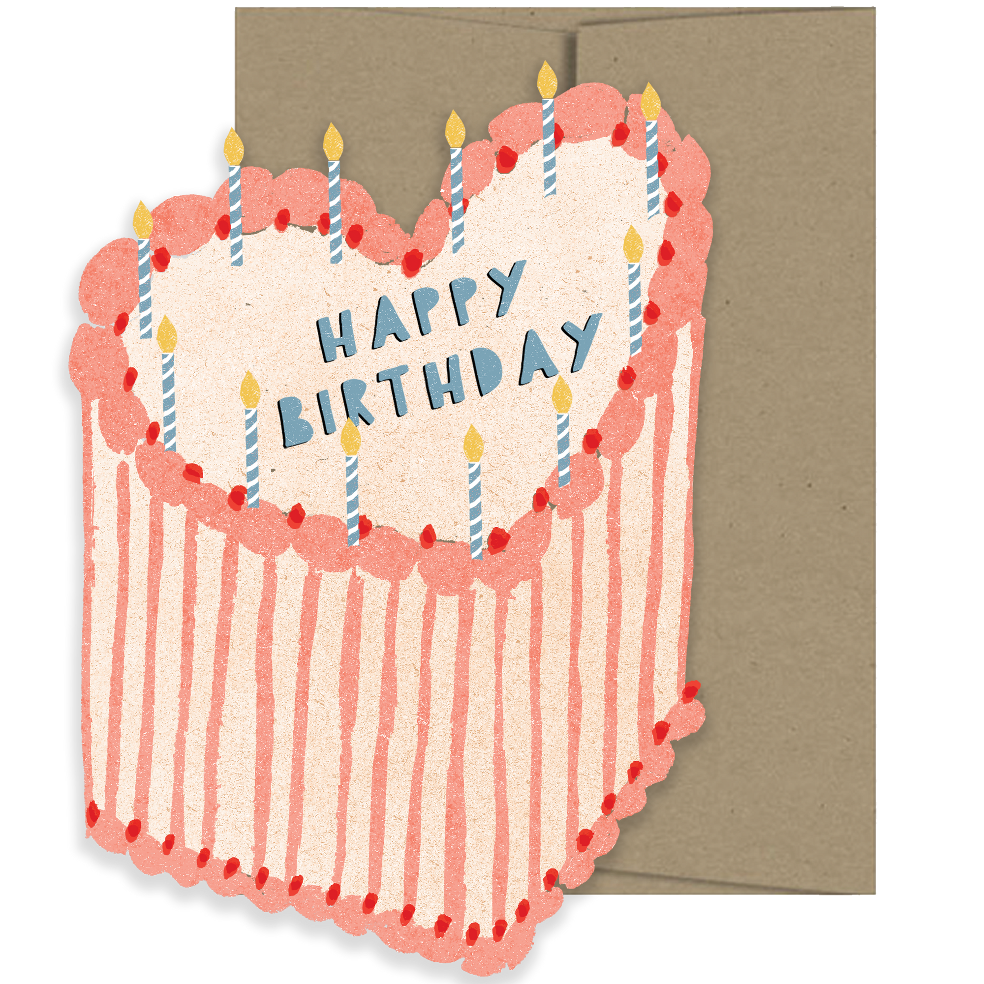Heart Cake Birthday Collection - Die Cut Card