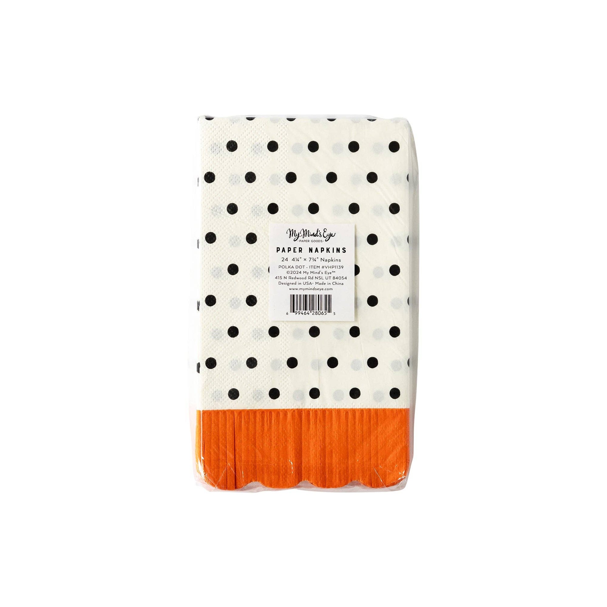 Polka Dot Halloween Dinner Napkins (24pk)