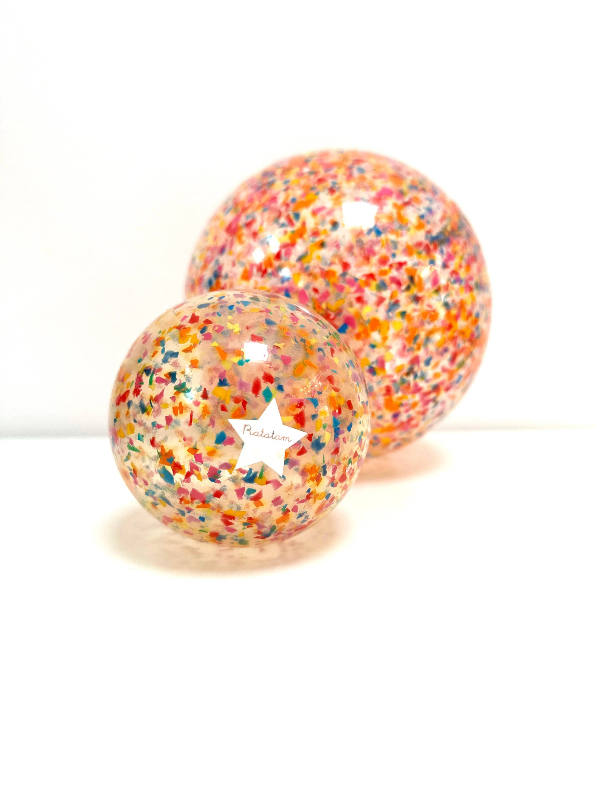 Multicolored “confetti” ball