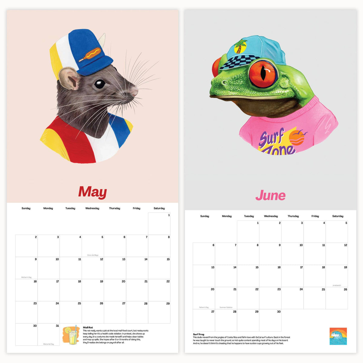 Berkley Illustration Retro Animals 2027 Wall Calendar