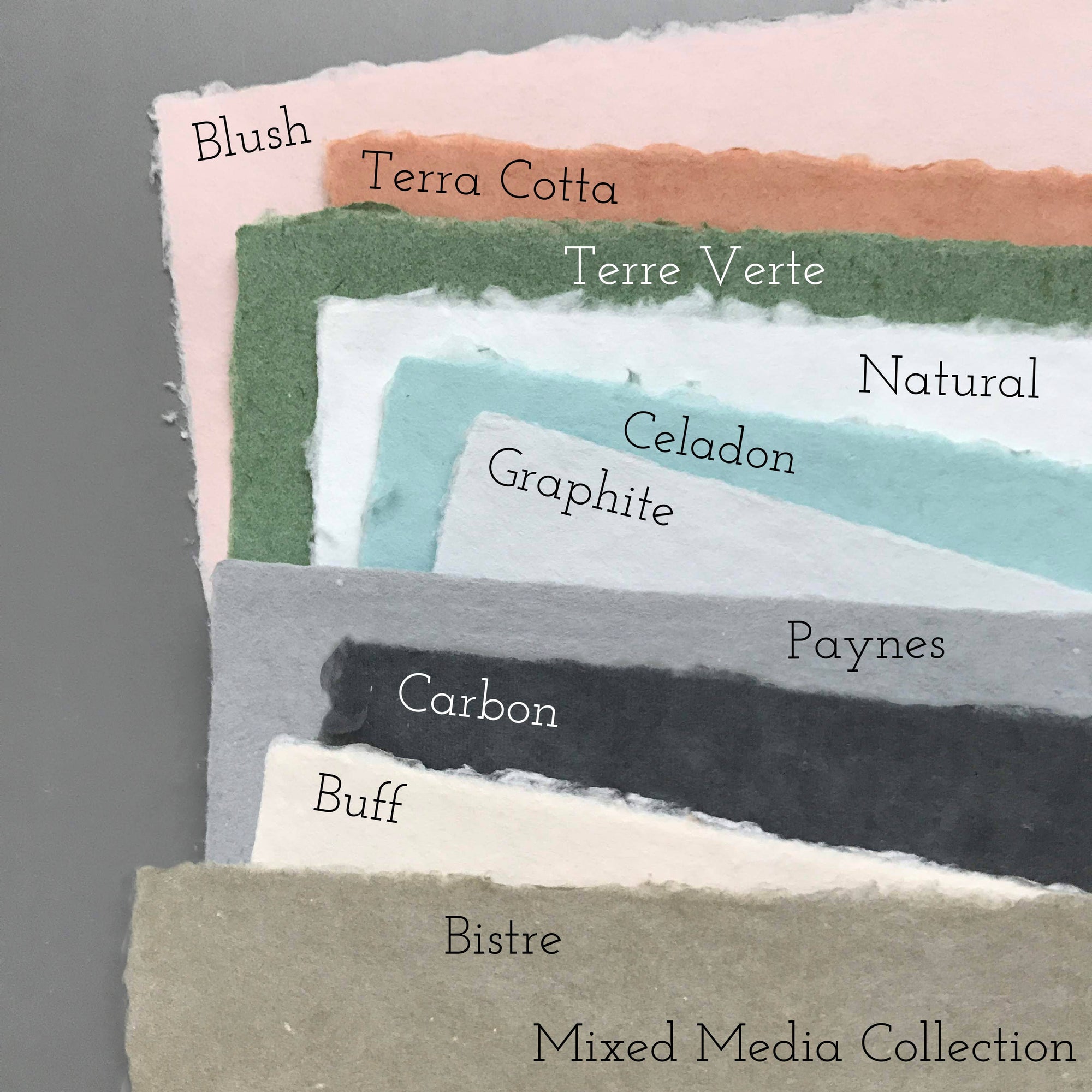 Color swatches labeled with names of different colors on a gray background