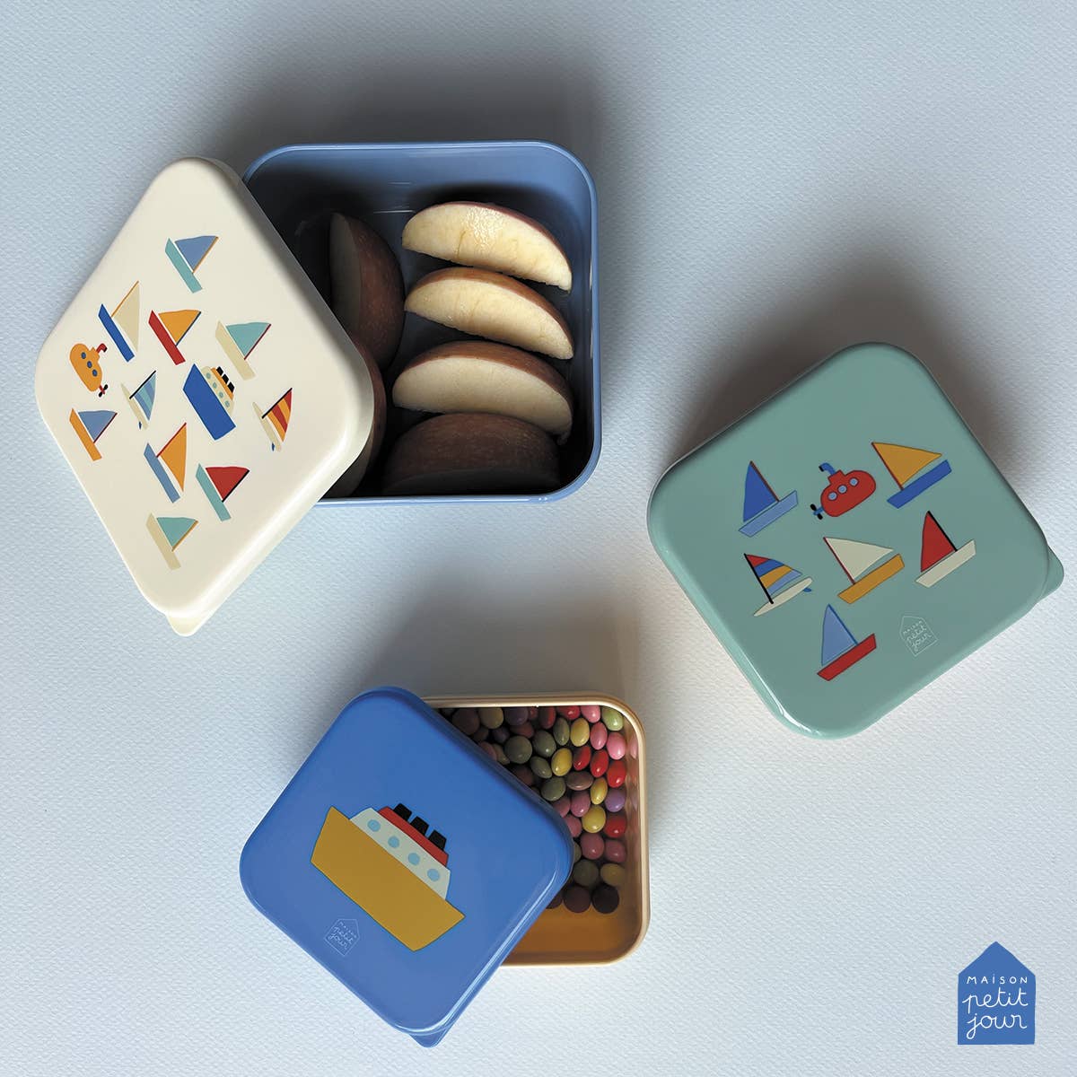 Set of 3 lunch boxes -The Boats