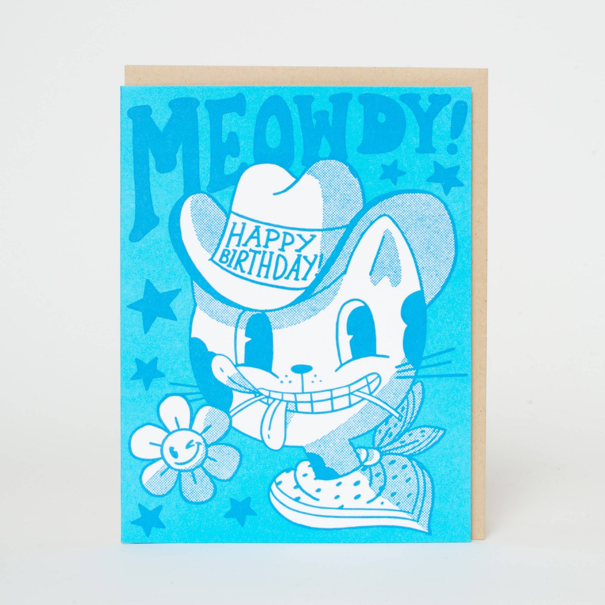 Meowdy Cat Letterpress Card