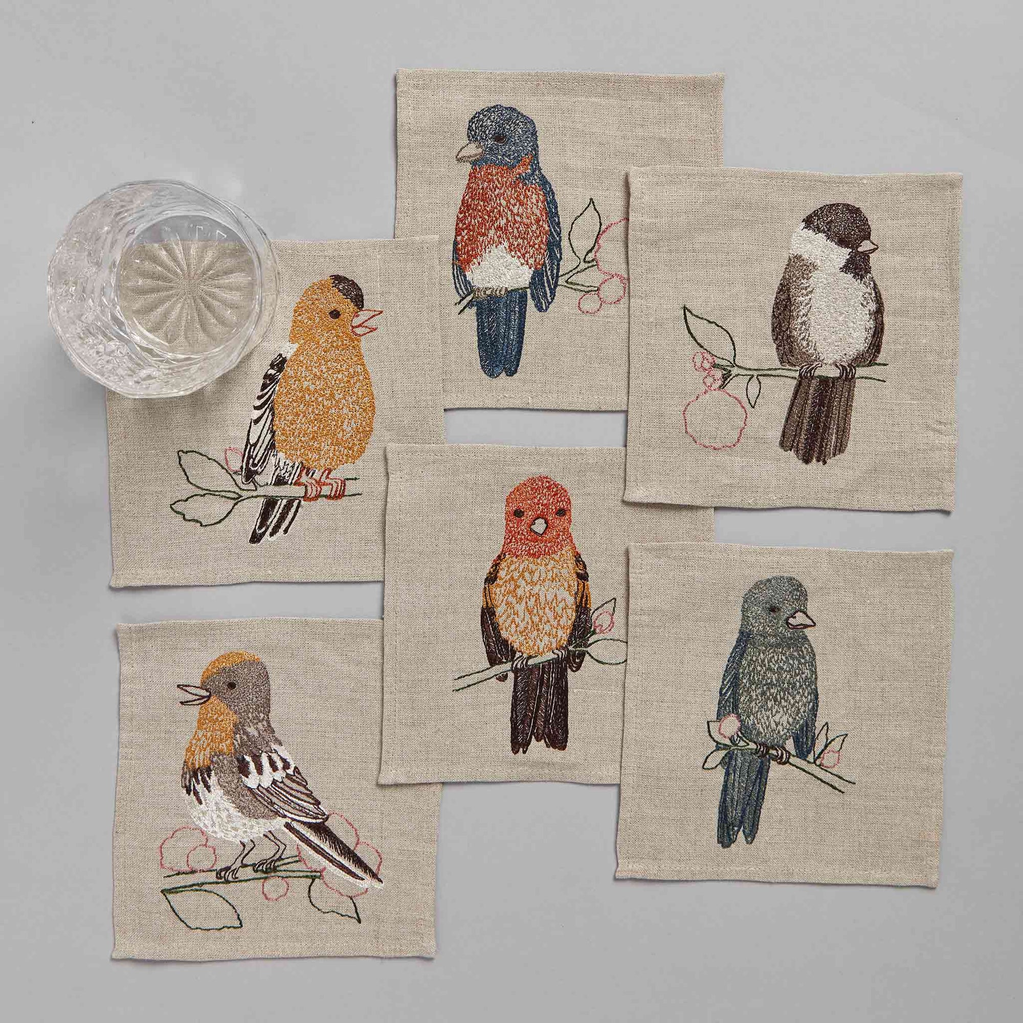 Songbirds Cocktail Napkin SetSet -set of 6