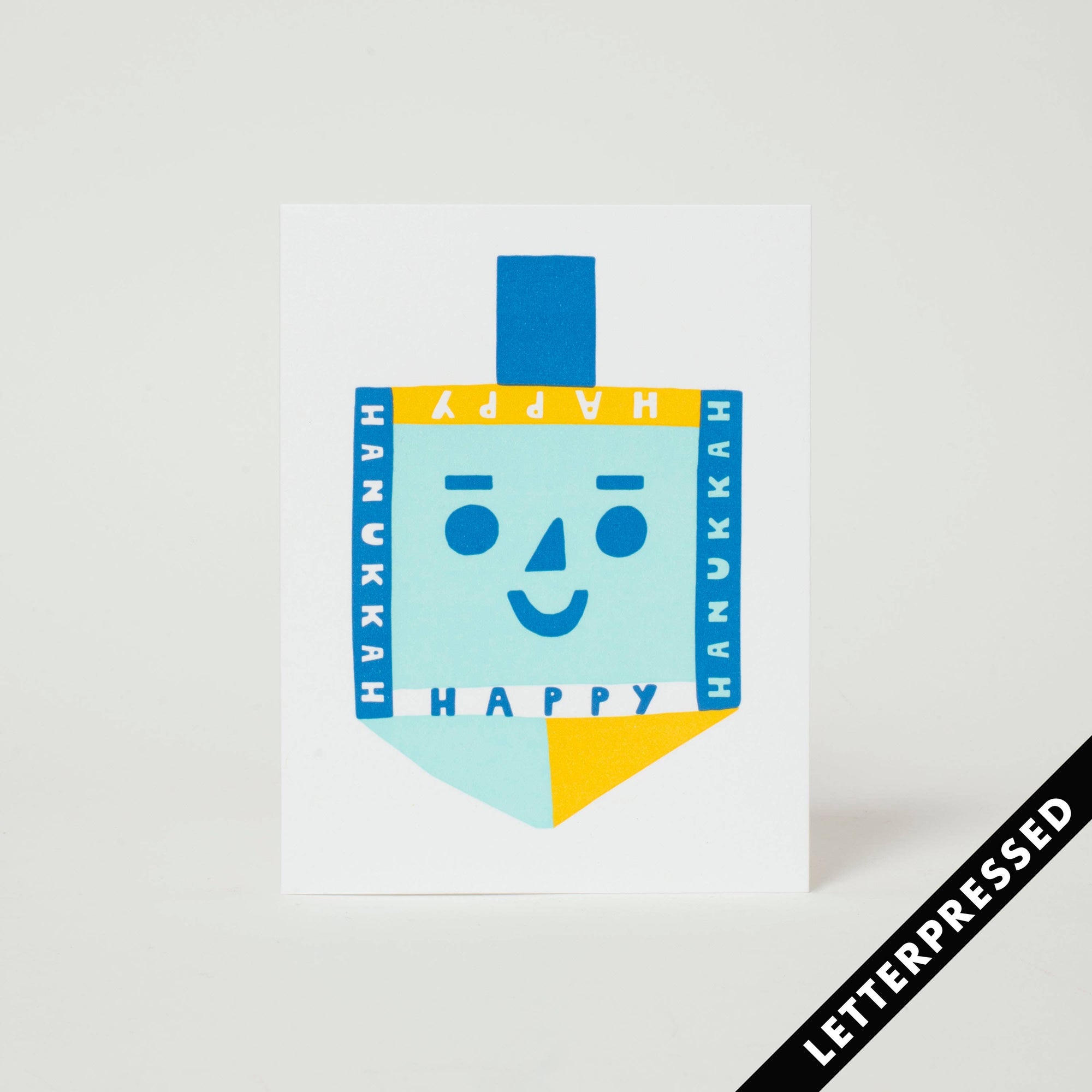 Happy Hanukkah Dreidel Letterpress Greeting Card - Suzy Ultman